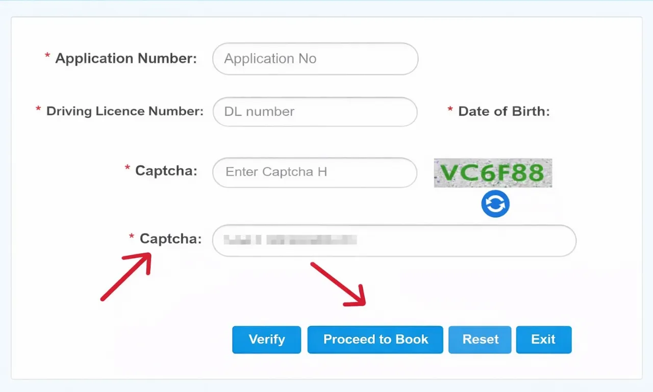 Sarathi Parivahan online DL application form